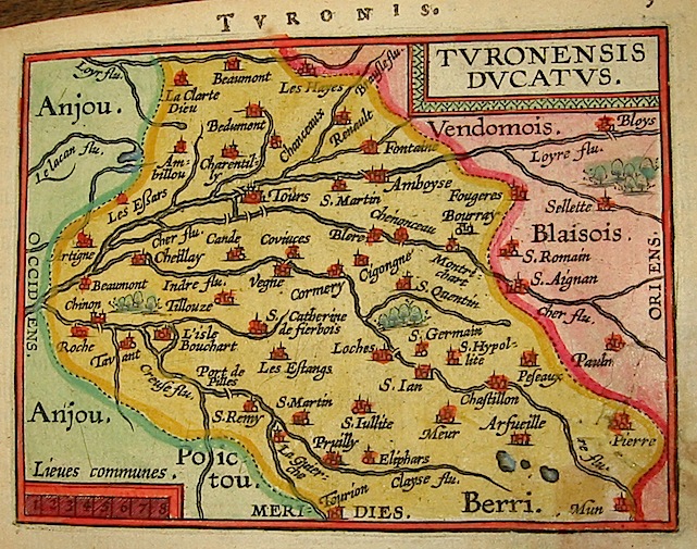 Ortelius Abraham (1528-1598) Turonensis Ducatus 1601 Anversa, apud Ioannem Bapt. Vrientum